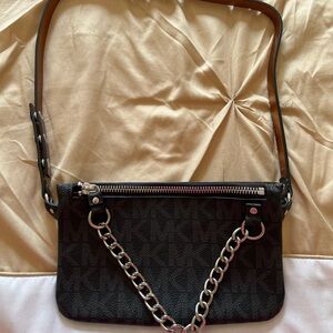 Michael Kors Black Bag with Silver Chain Detail